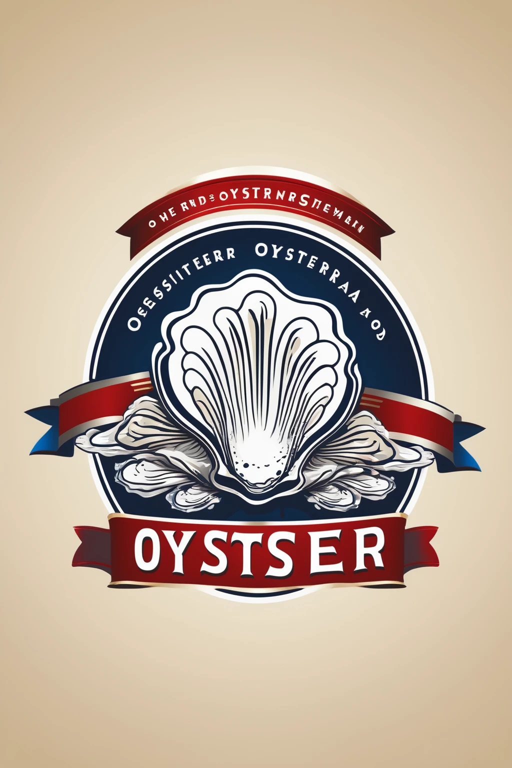 oyster restaurant logo, the logo represents a retro style oyster, simple logo with 3 color palette , nice color combination, the logo is classic simple and chic, the logo can be easily printed on caps or polo shirts. the logo inspires confidence and makes you want to taste oysters,