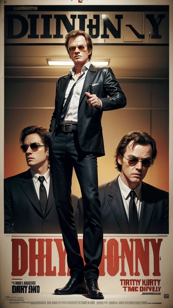 Quentin Tarantino as Dirty Harry movie poster, vintage