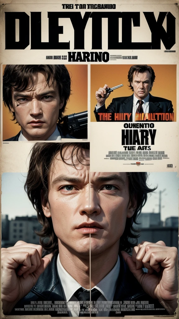 Quentin Tarantino as Dirty Harry movie poster, vintage