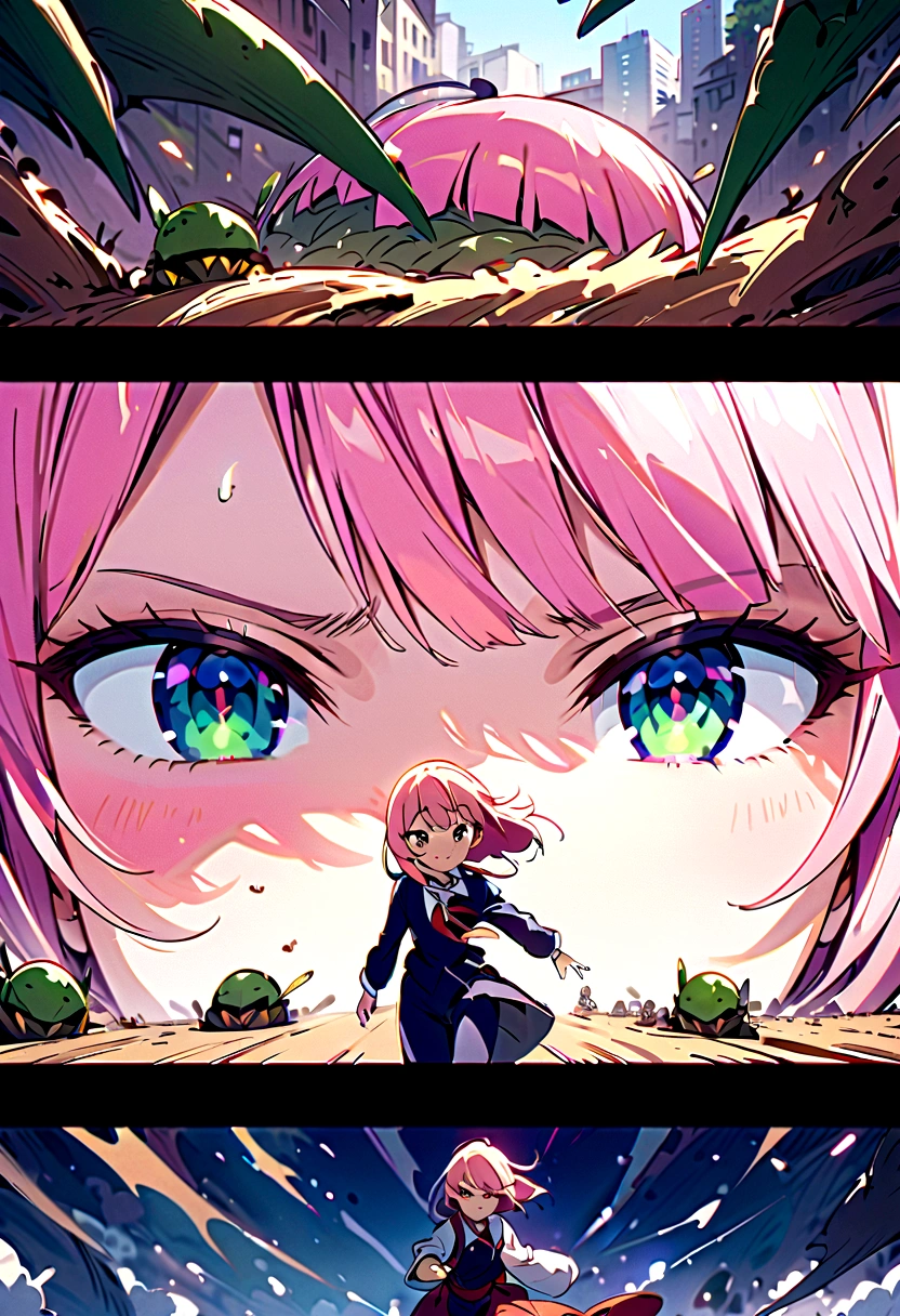 enemy、enemy対者、Opponent、Pink haired girl,