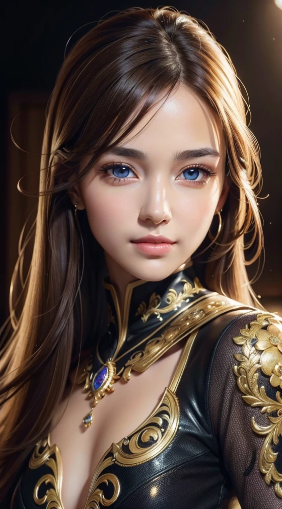 best quality, masterpiece, (realistic:1.2), 1 girl, brown hair, brown eyes, Front, detailed face, beautiful eyes, wear golden black suit, best quality, masterpiece, (realistic:1.2), 1 girl, detailed face, beautiful eyes, [(Transparent background:1.5)::5], (((masterpiece))), (((best quality))),(((extremely detailed))), illustration, 1girl, solo, mysterious, multi-color eyes, detailed eyes, hyper detailed, light smile, highly detailed, beautiful, small details, ultra detailed, best quality, intricate, 4k, 8k, trending on art station, good anatomy, beautiful lighting,