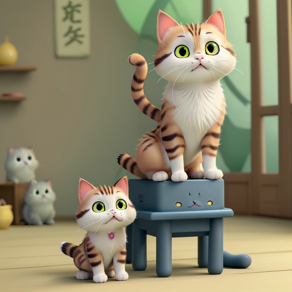 cat Realistic feel Ghibli style 可愛いcat Only one。