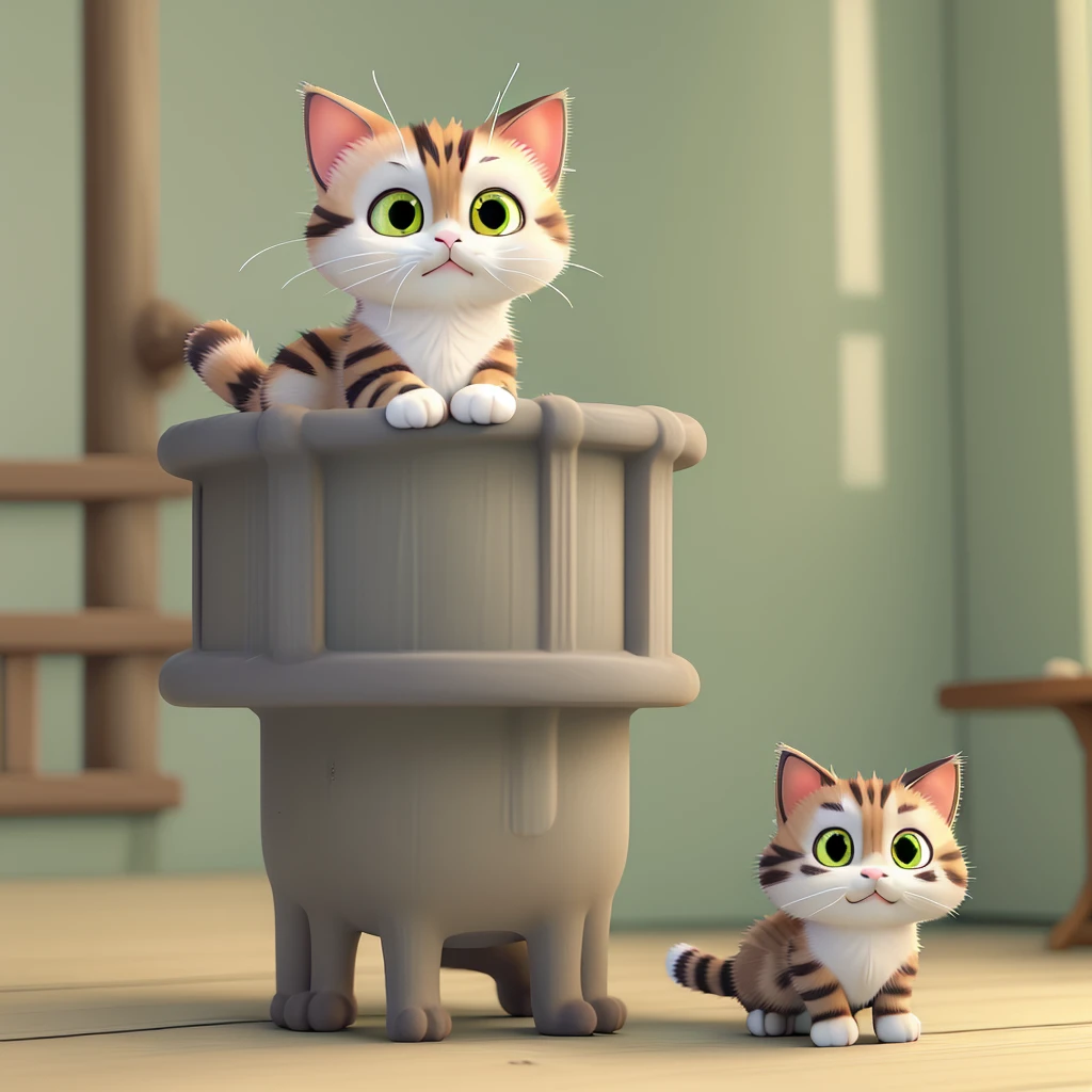 cat Realistic feel Ghibli style 可愛いcat Only one。
