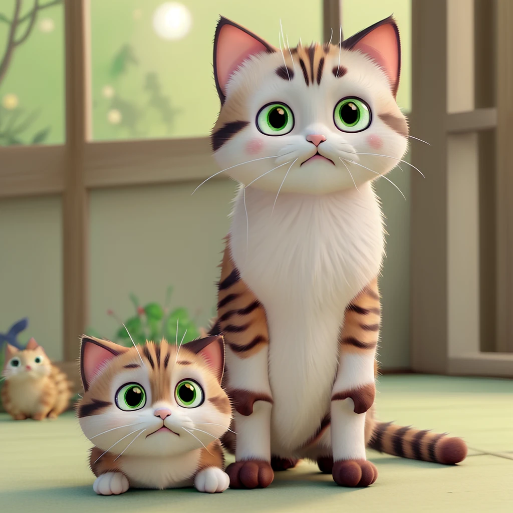 cat　Realistic feel　Ghibli style　可愛いcat　Only one。　