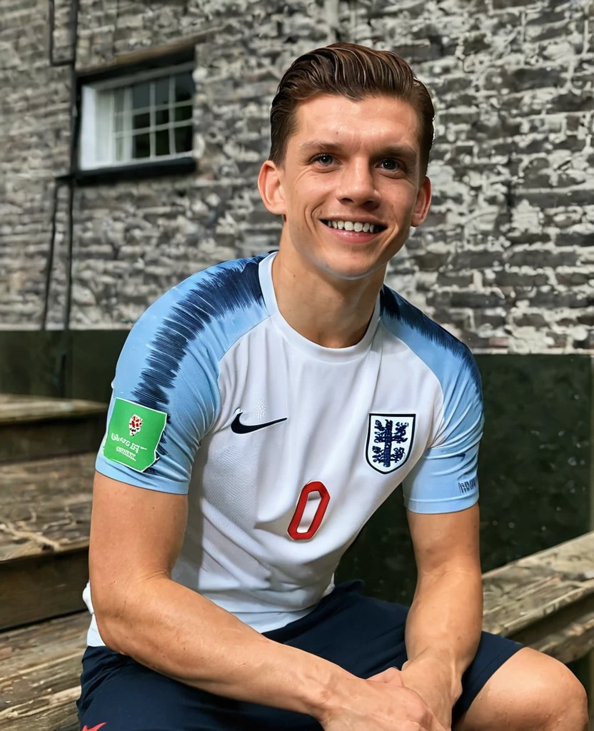 Tom Holland with the England shirt