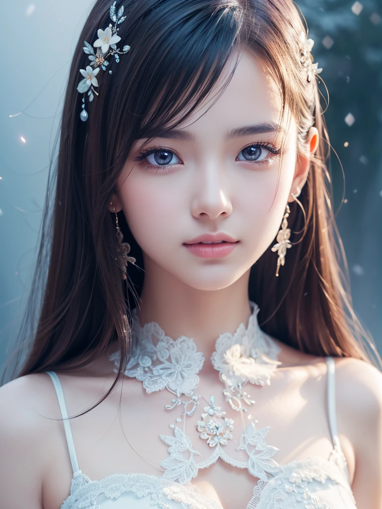 One girl that will take your breath away,cute,beautiful girl, (Lighting particles), fog, snow,(bloom), Highest quality , masterpiece, figure, Very delicate and beautiful, Very detailed ,CG,Unity,8k wallpaper, wonderful, In detail, masterpiece, Highest quality,Official Art,Very detailed CG Unity 8k wallpaper,Absurd, incredibly Absurd, Large file size , Super detailed, High resolution, Very detailed,Beautiful detailed girl, Very detailed eyes and face, Beautiful attention to detail,Light on the face, Award-winning, Professional, Very detailed, Dynamic pose,