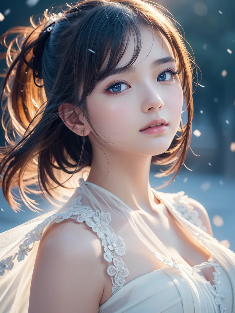 One girl that will take your breath away,cute,beautiful girl, (Lighting particles), fog, snow,(bloom), Highest quality , masterpiece, figure, Very delicate and beautiful, Very detailed ,CG,Unity,8k wallpaper, wonderful, In detail, masterpiece, Highest quality,Official Art,Very detailed CG Unity 8k wallpaper,Absurd, incredibly Absurd, Large file size , Super detailed, High resolution, Very detailed,Beautiful detailed girl, Very detailed eyes and face, Beautiful attention to detail,Light on the face, Award-winning, Professional, Very detailed, Dynamic pose,