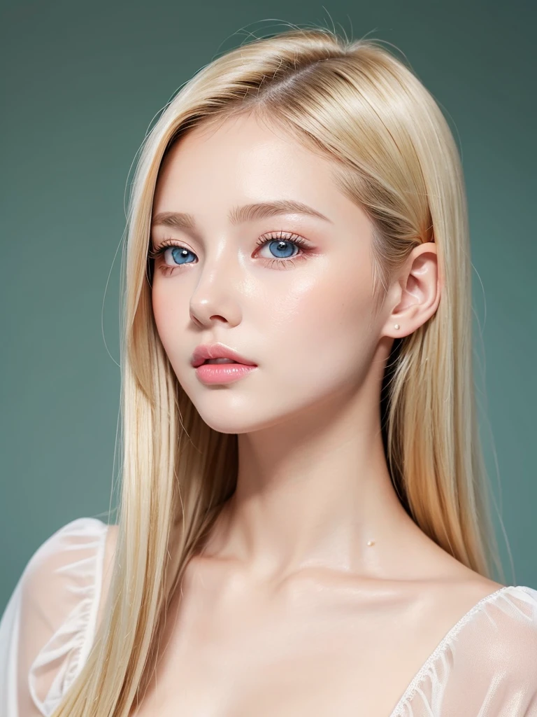 Dazzling golden shine、Silky baby blonde fine hair、ponytail、Super long straight hair、Hitting the face and front of the eyes、bright, Very beautiful pale marine blue eyes、Sheer white and wet nightgown、Nordic youth、Perfect body、White beautiful skin、Glowing Skin、Small Face Beauty、Baby Face、Young and beautiful skin、Perfect beautiful little face、bright makeup、Cheek gloss、Gloss Face、Very beautiful face、Pale pink lips、bright表情、A very cute 16 year old girl、Unbuttoned shirt、lipstick、Deceptive advertising、{vapor}、Viewer&#39;s vision、Golden Hour Lighting、Bokeh Atmosphere Perspective、detailedな動画 ライト、Intricate details、High resolution、フェイスデザインのdetailedな特徴、detailed、Clear focus、Smoothness、aesthetics、Printed、Octane、masterpiece、