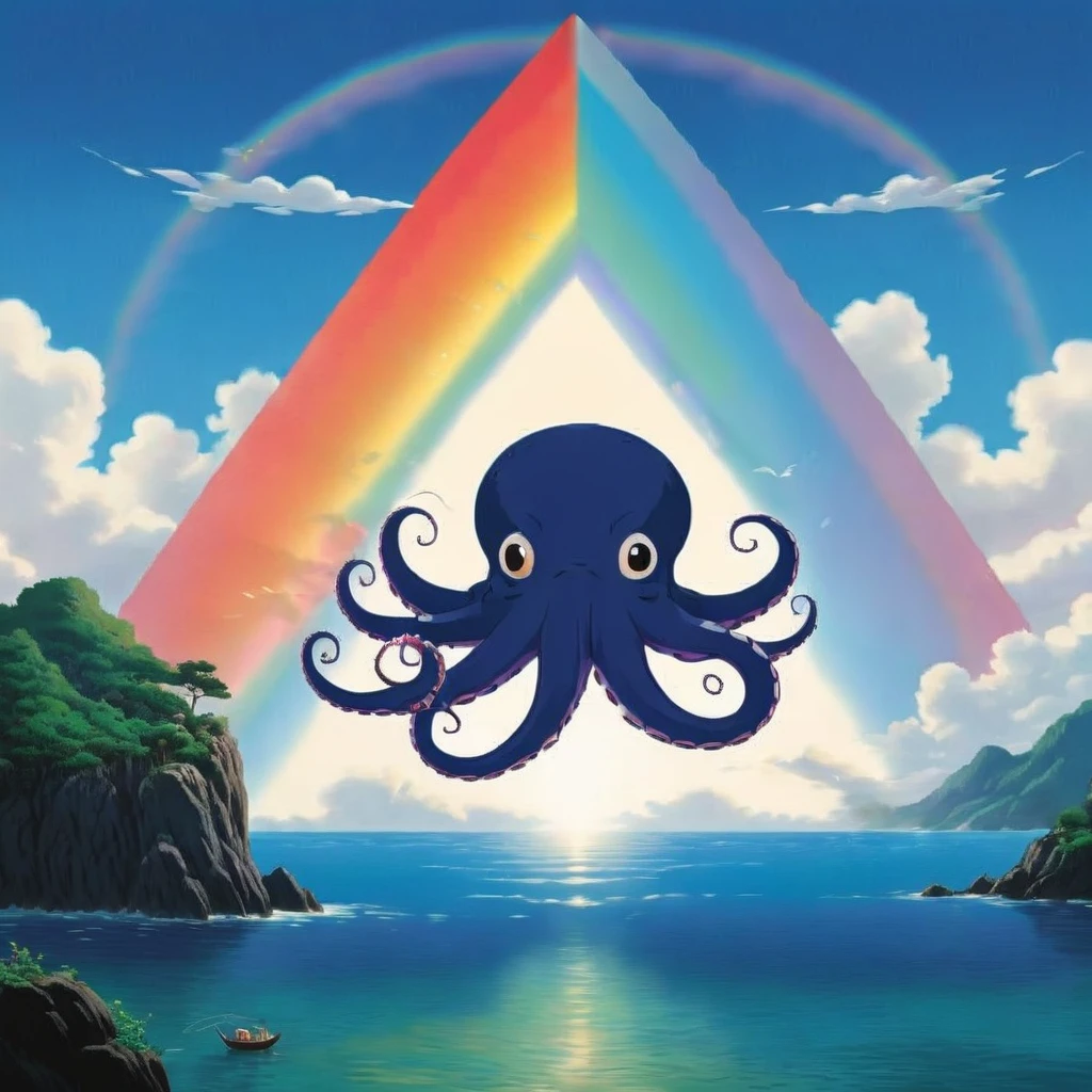prism logo, Studio ghibli, octopus
