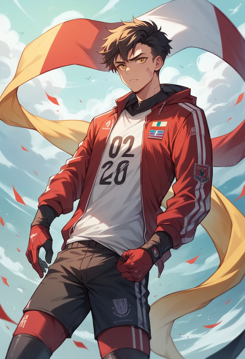 Germany jersey design futuristic, artificial, with the colors of the flag black red yellow