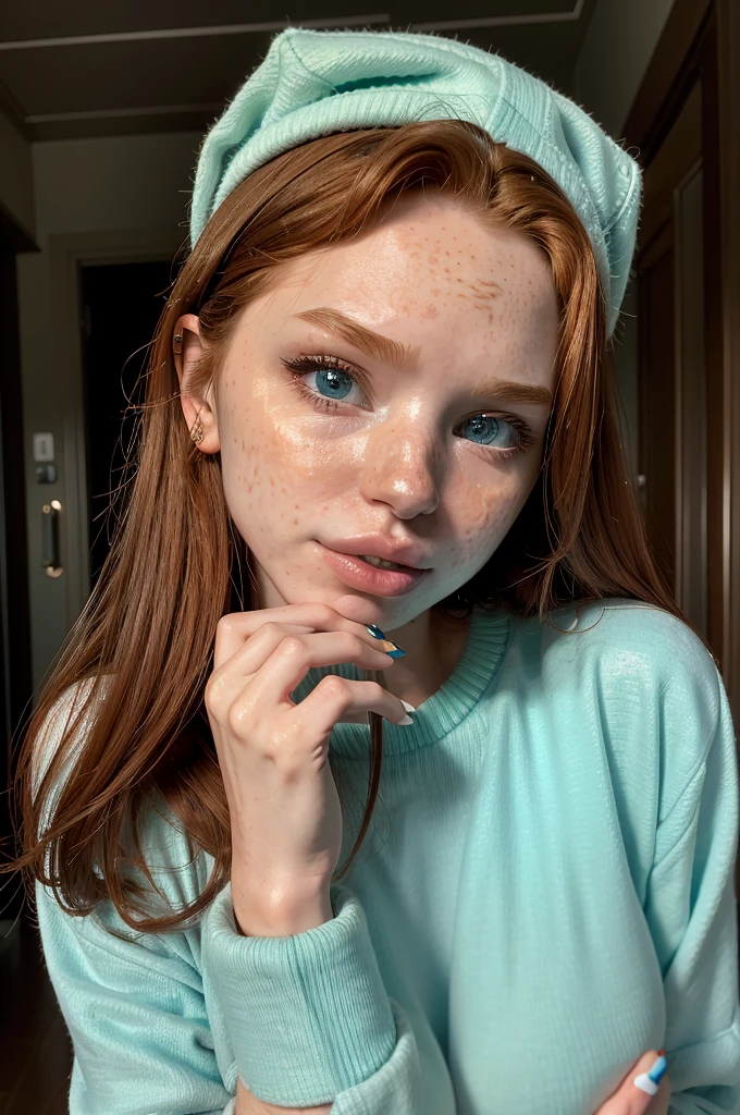myfoxyland, a woman wearing sweater, forest (handmade:1.4), (penis:1.2),focus on penis, (naked tits covered in cum:1.3 NFV((after blowjob)), ((cum on face))