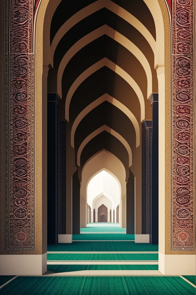 Create background image for a poster. It will be an Islamic poster add masjid and less it's opacaity add other elements too.