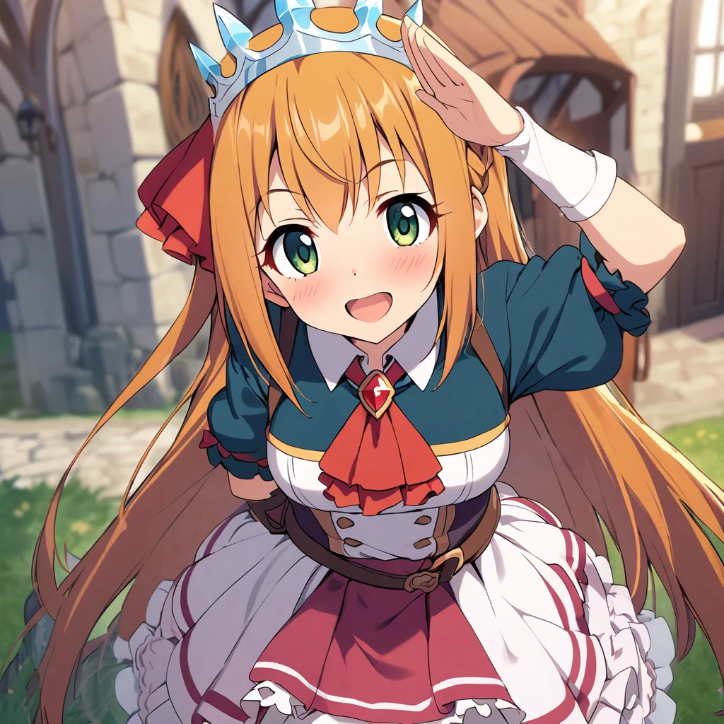(Princess connect), salute, ( girl, pov,), ( pecorine, ),