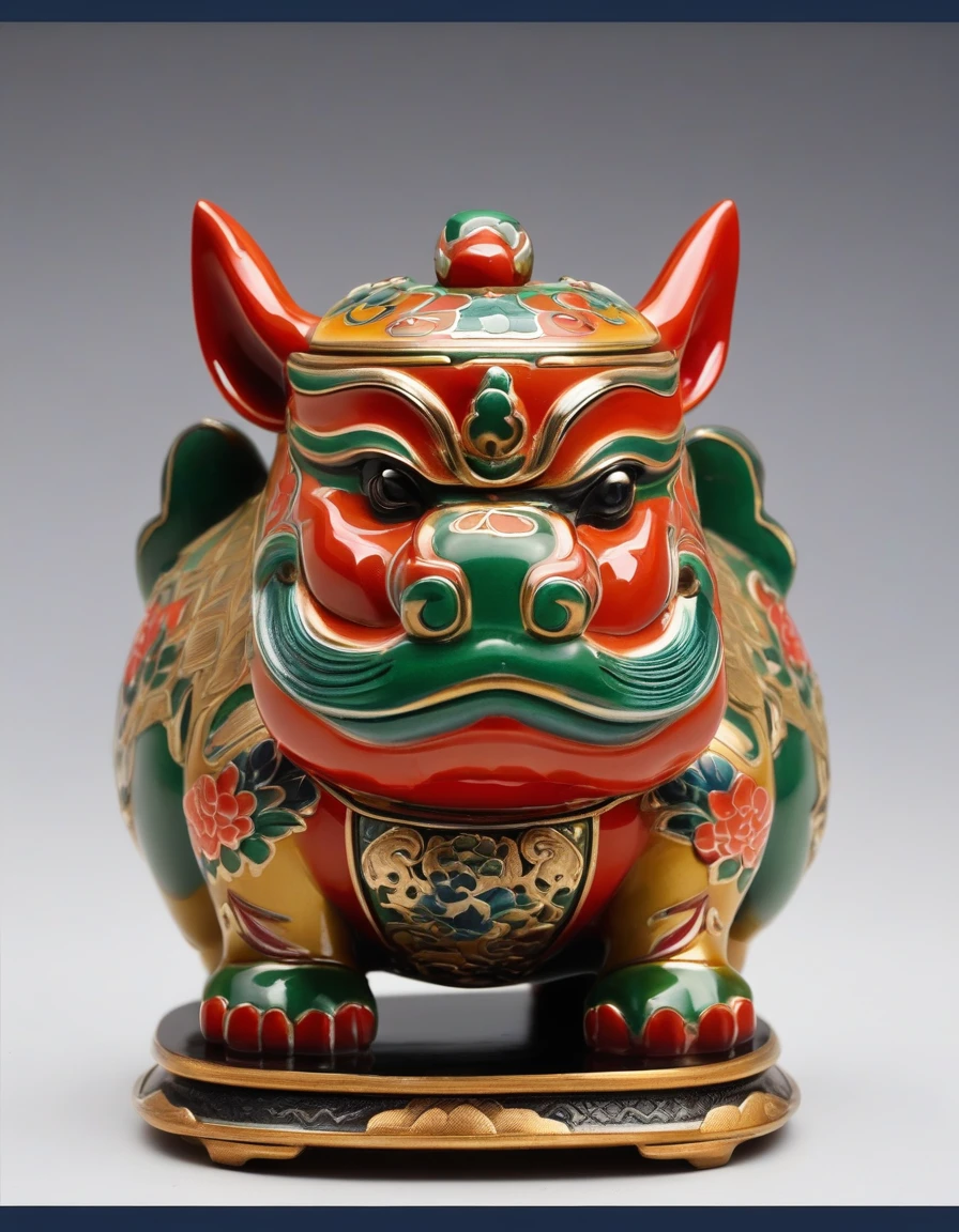 Japanese Showa Era Color Colors, A cute standing Pixiu
