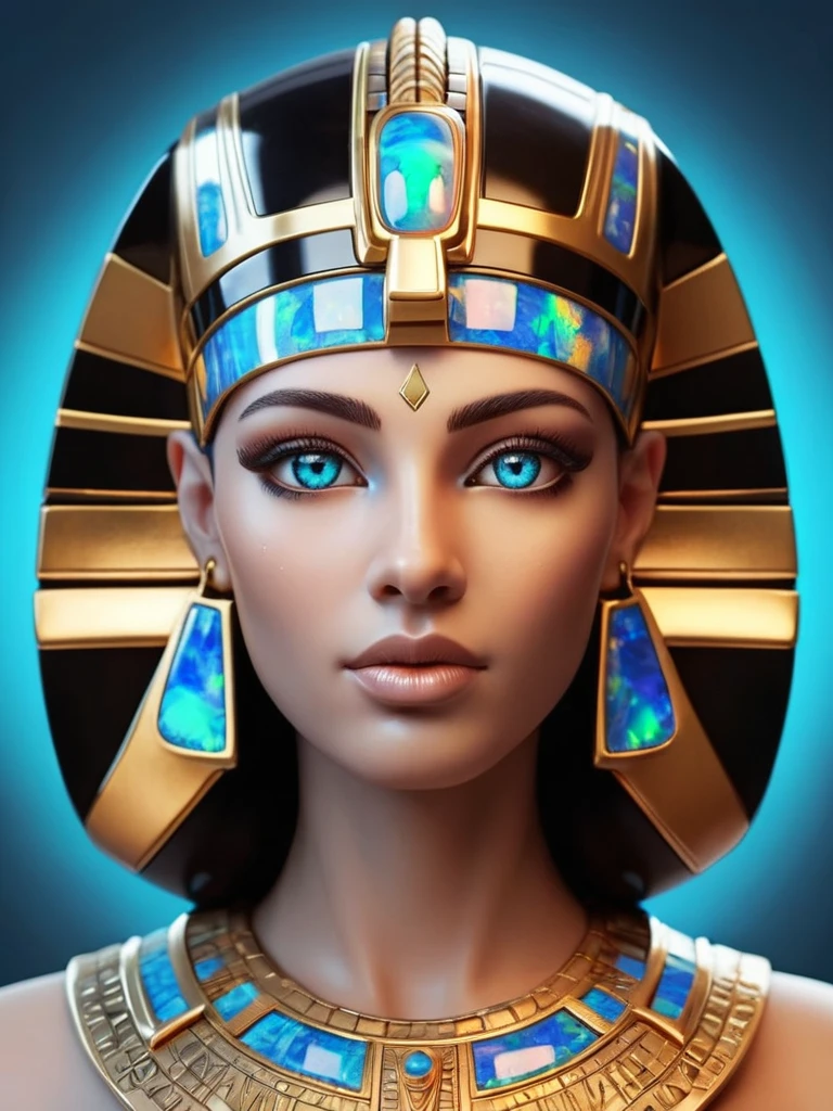 ral-opal, meahophontron, whole body, Woman robot face, bust, egypt cleopatra theme, egypt background