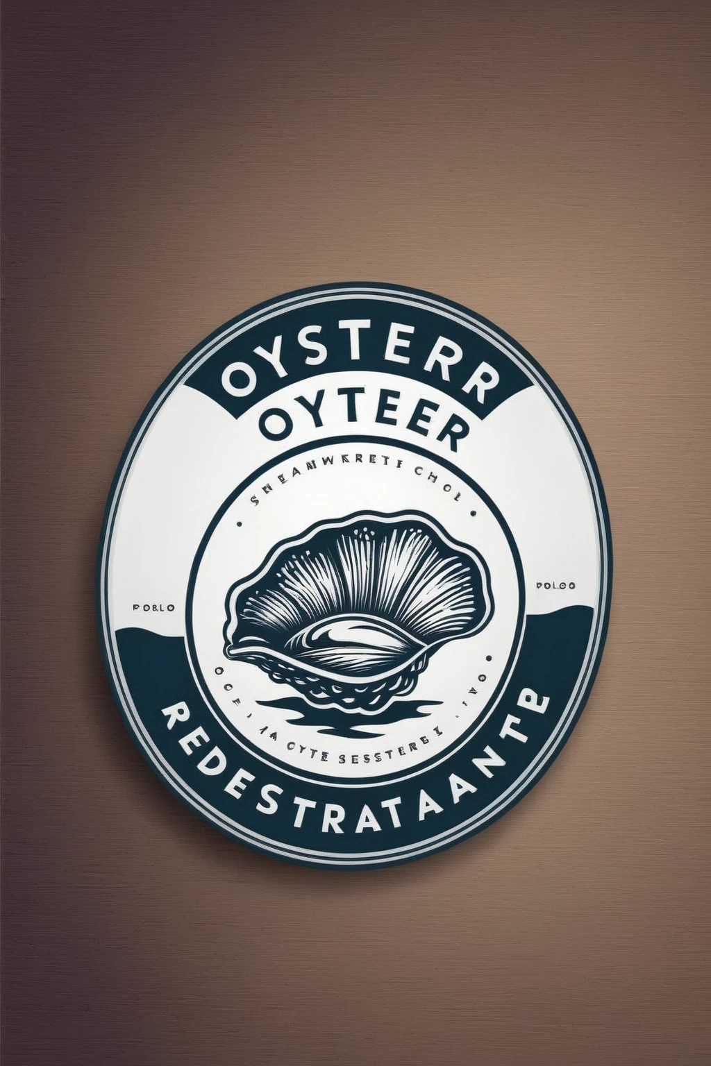 oyster restaurant logo, the logo represents a retro style oyster, simple logo with 3 color palette , nice color combination, the logo is classic simple and chic, the logo can be easily printed on caps or polo shirts. the logo inspires confidence and makes you want to taste oysters,