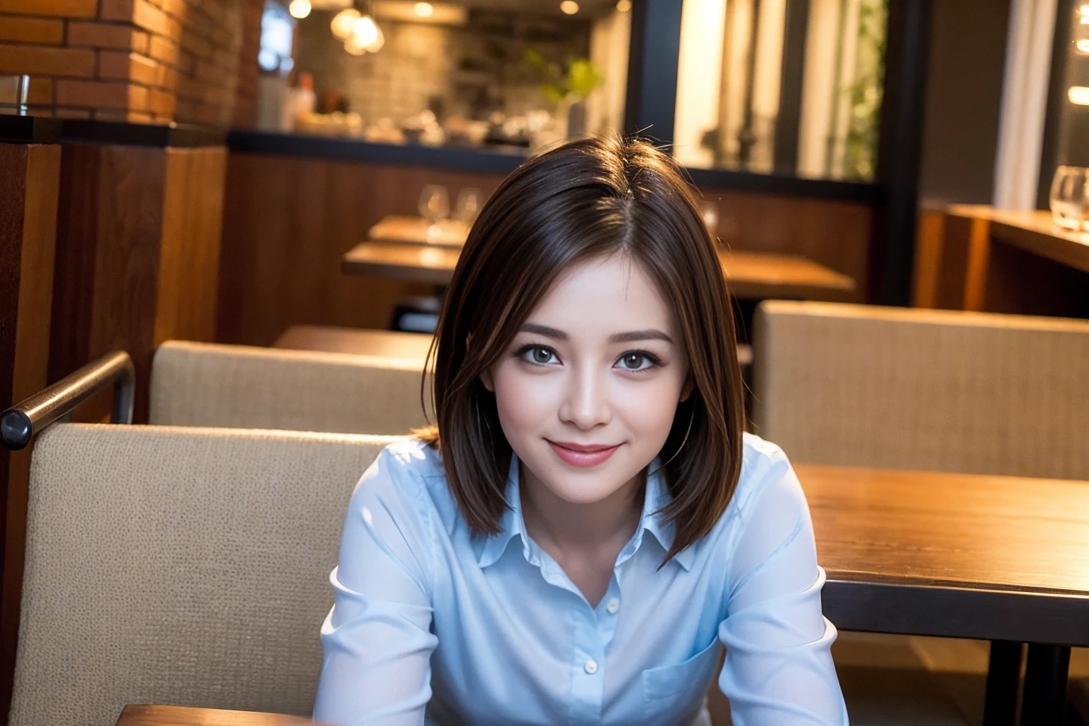 ((Highest quality、8K、masterpiece:1.3))、cute、slimカップル、modelカップル、(Realistic, Intricate details:1.2), full-course dinner、Wine Party、Amazing view of the sunset sky and clouds、A bright smile、The wonderfulness of smile、Bright image、The beauty of wine, Beautiful Face, blue eyes, The light shines on your face, Blushing, short hair,Bright Face、 (Age 37), age 34, red wine 、Appetizers、Italian food、Wine bottle、Champagne、sparkling wine、Two beauties、Brown Hair、Shortcuts、Long sleeve shirt、dress、Beautiful woman 1, (slimな顔), (The body is slim), (Brown Hair), (Shortcuts), cheeks turn a little red,Attractive beauty、restaurant, In a prominent place (From the waist up) Nova Frog Style, actress, model, Upper Body, White wine, slim, wine glass, 中央に置かれたwine glass, smile, (smile: 1.15), Beautiful fine grain, Depth f/2,saturation, High Contrast, Strong light and shadow,Moist Body:1.5、3D texture、Delicate eyes、Brown Hair、The hair is very shiny、