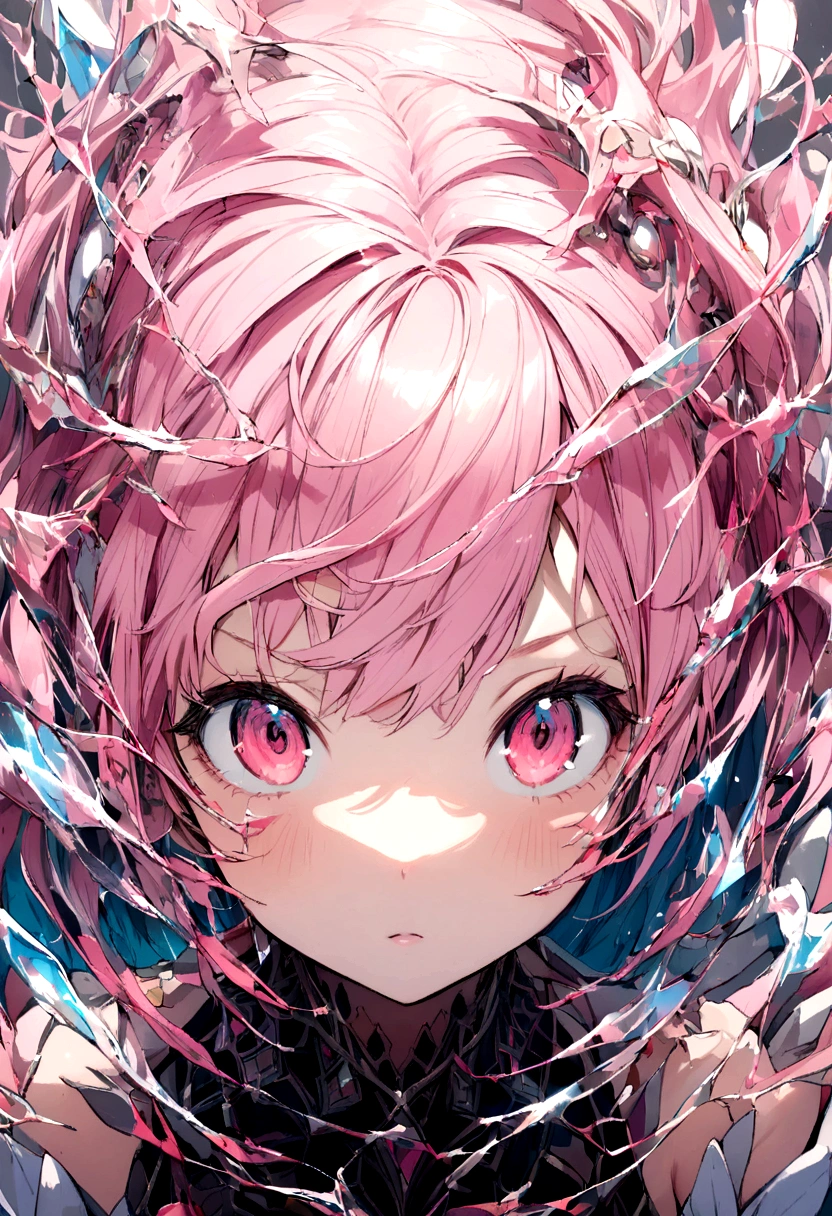 deflection、Refracted、Pink haired girl