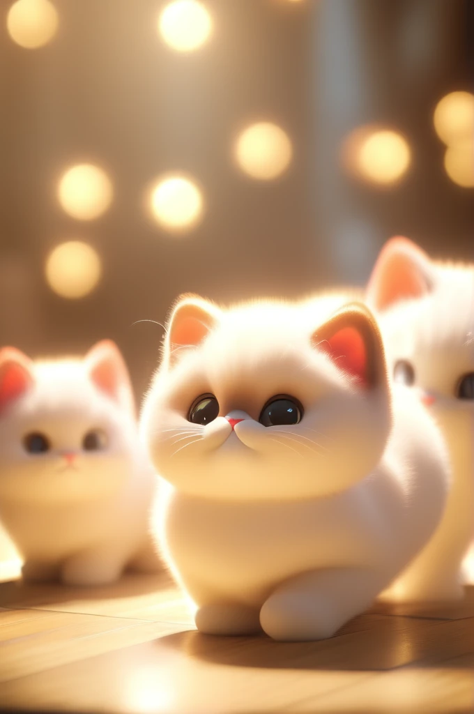 cinematic film still Cute puffy Cats, HD, 3d, . shallow depth of field, vignette, highly detailed, high budget, bokeh, cinemascope, moody, epic, gorgeous, film grain, grainy, Victorian, top hat