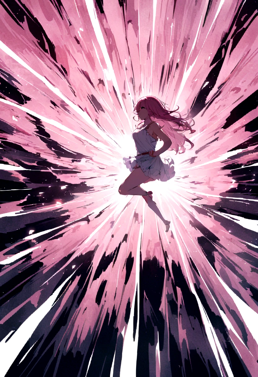 deflection、Refracted、光がRefracted、Pink haired girl