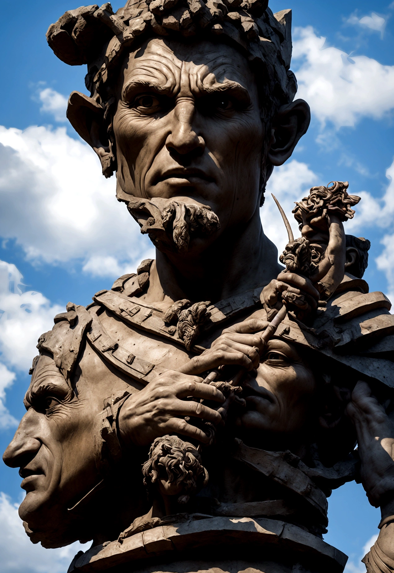 David holding the severed head of the giant Goliath, fund (futurist)