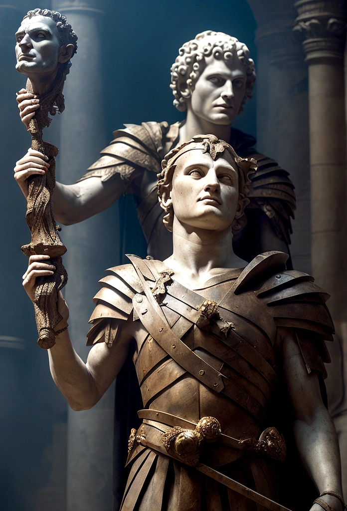 David holding the severed head of the giant Goliath, fund (futurist)