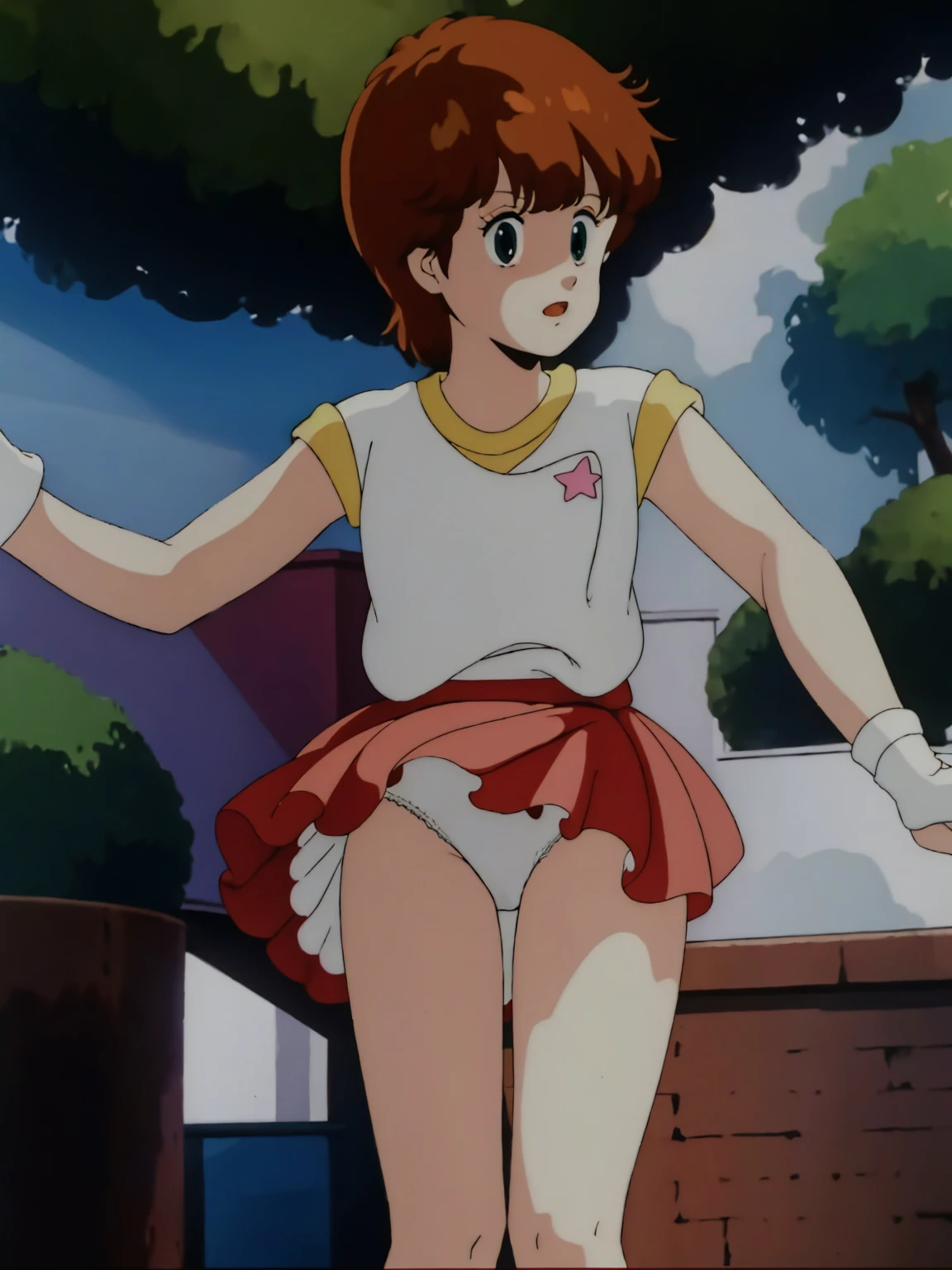 (masterpiece, Highest quality:1.2),  alone, One Girl,
 kazuki, White panties, Panty shot