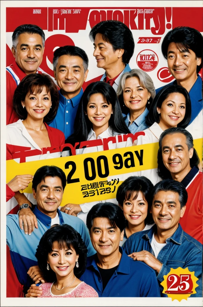 MagazineCover,Sex friends,A 75-year-old short-haired male politician poses with two s,Men in the middle,Smile shyly,slingshot swimsuit,has cleavage,Japanese summer school dress shirt,Real light,on the bed