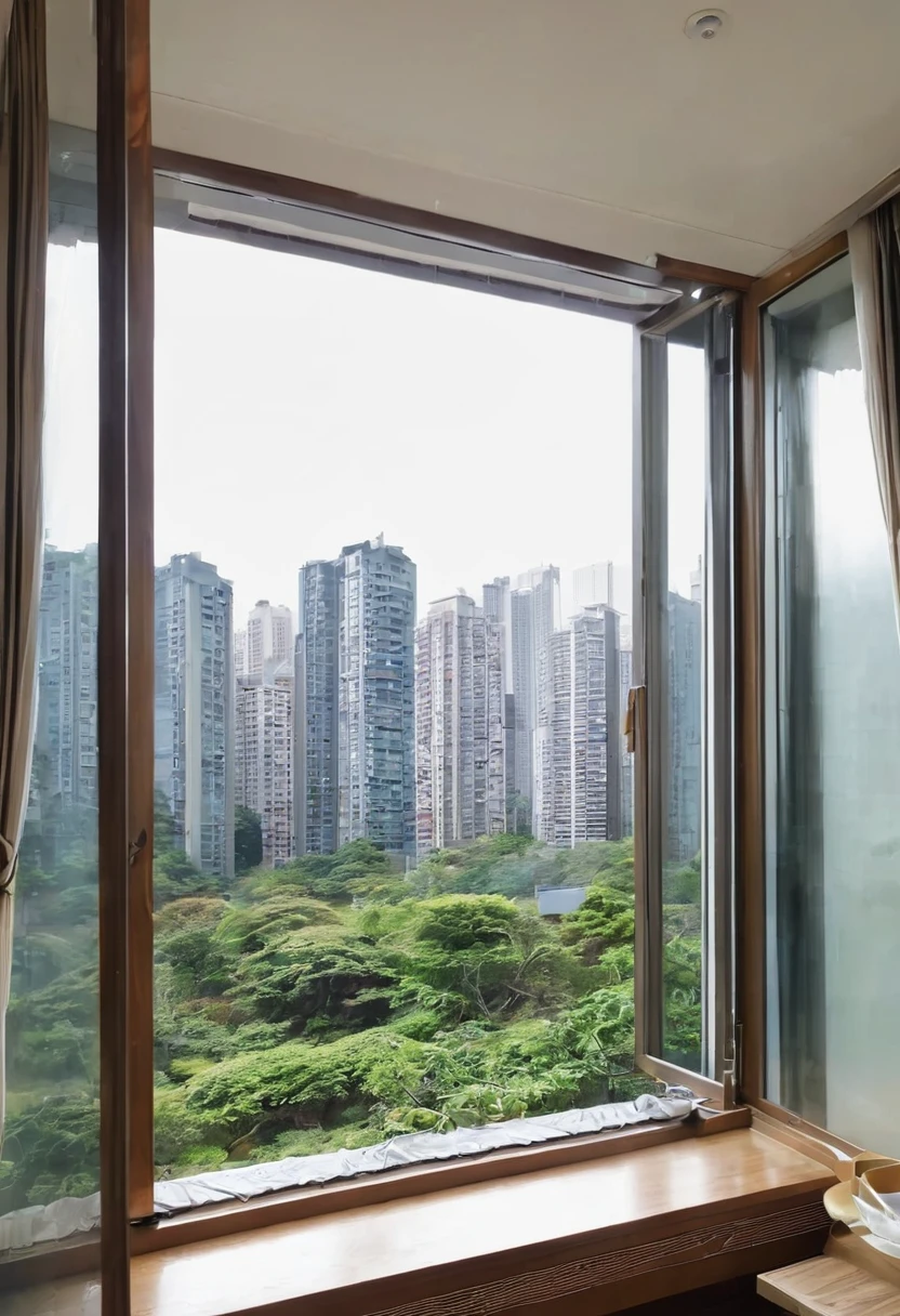 View from the room、there is one big window