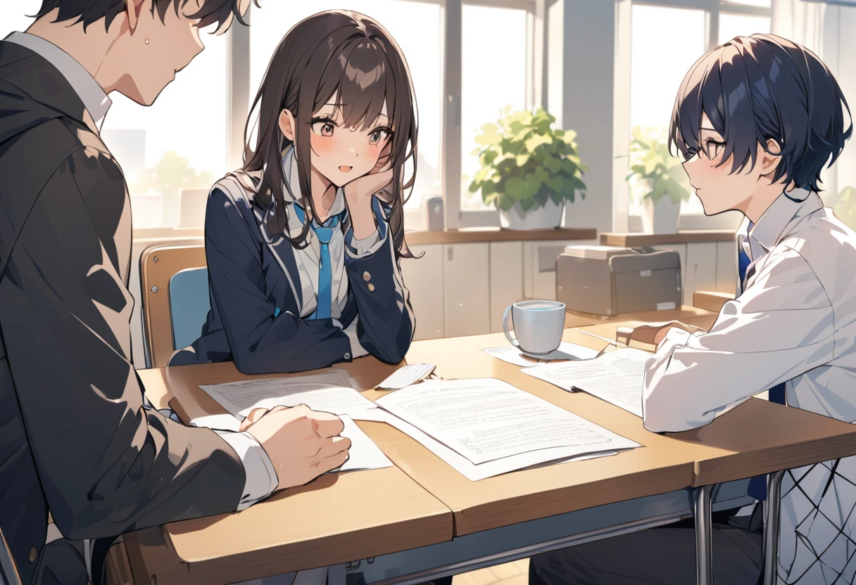 consultation,high school student,2 people,Chair