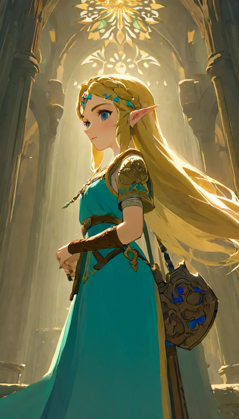 Highest quality、masterpiece、The Legend of Zelda、Link and Princess Zelda、Adventurer, whole body, Game Art Style, (masterpiece), Highest quality, High resolution, 4K, 8K, Detail View, Intricate details, Cinema Lighting, Great quality, With two people, Two people gazing at each other、pure love、Elf Ears、Ash Blonde Hair, Great shade, Soft lighting, Facing camera, Perfect Eyes