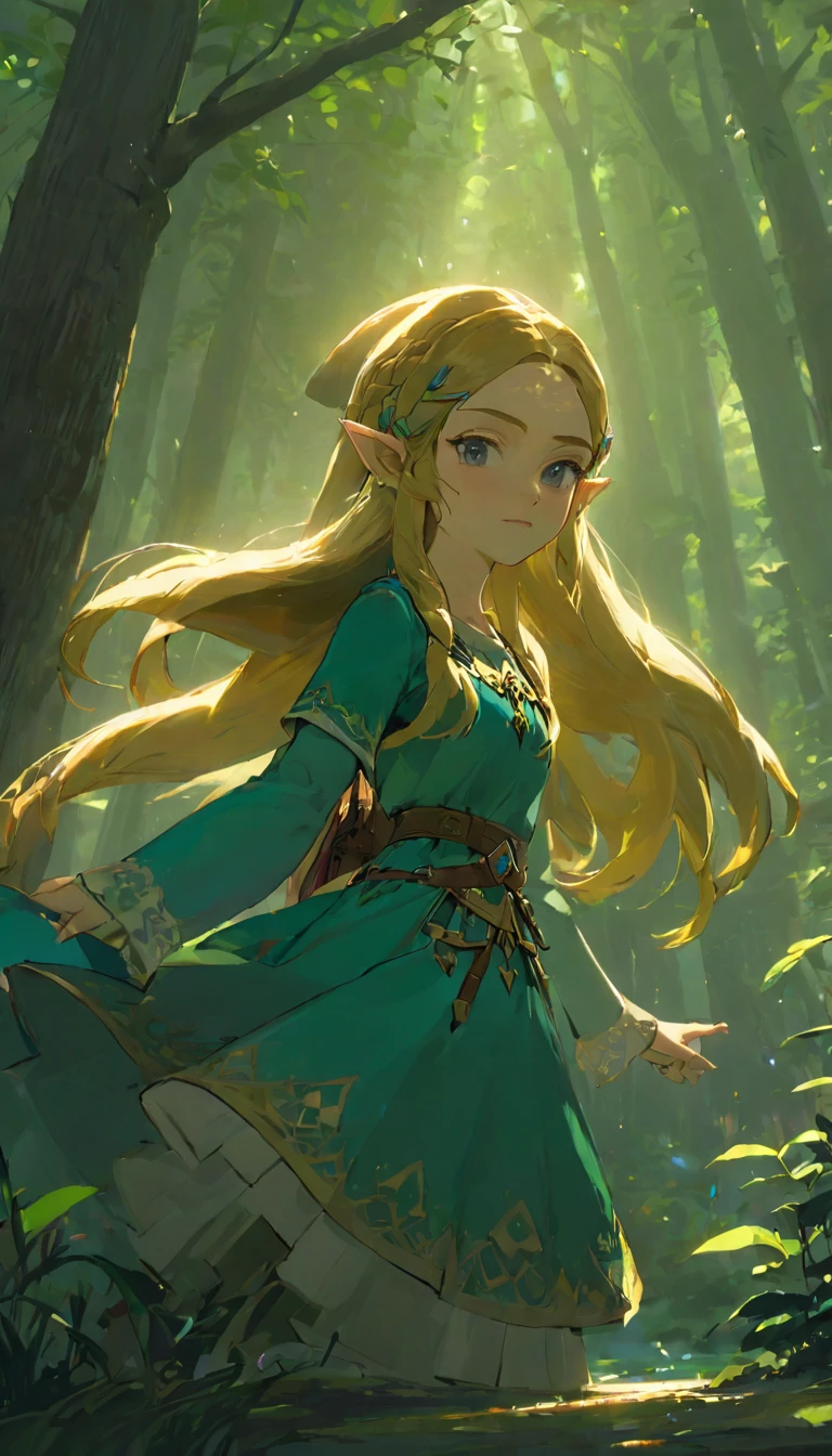 Highest quality、masterpiece、The Legend of Zelda、Link and Princess Zelda、Adventurer, whole body, Game Art Style, (masterpiece), Highest quality, High resolution, 4K, 8K, Detail View, Intricate details, Cinema Lighting, Great quality, With two people, Two people gazing at each other、pure love、Elf Ears、Ash Blonde Hair, Great shade, Soft lighting, Facing camera, Perfect Eyes