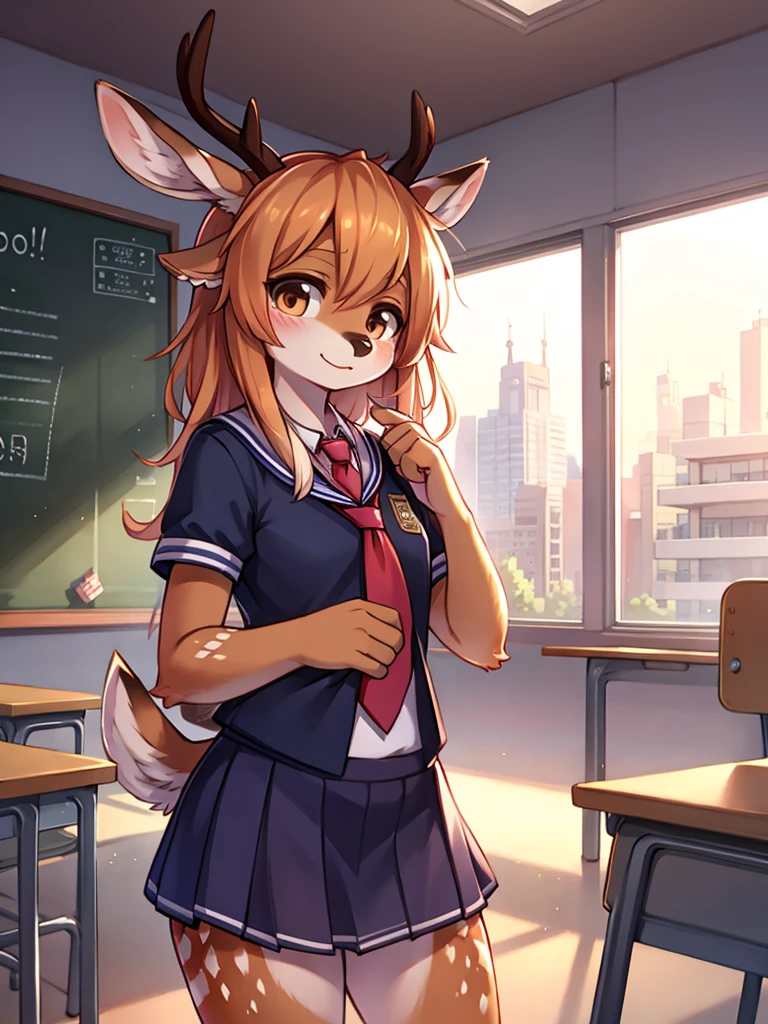 deer girl , school cloth