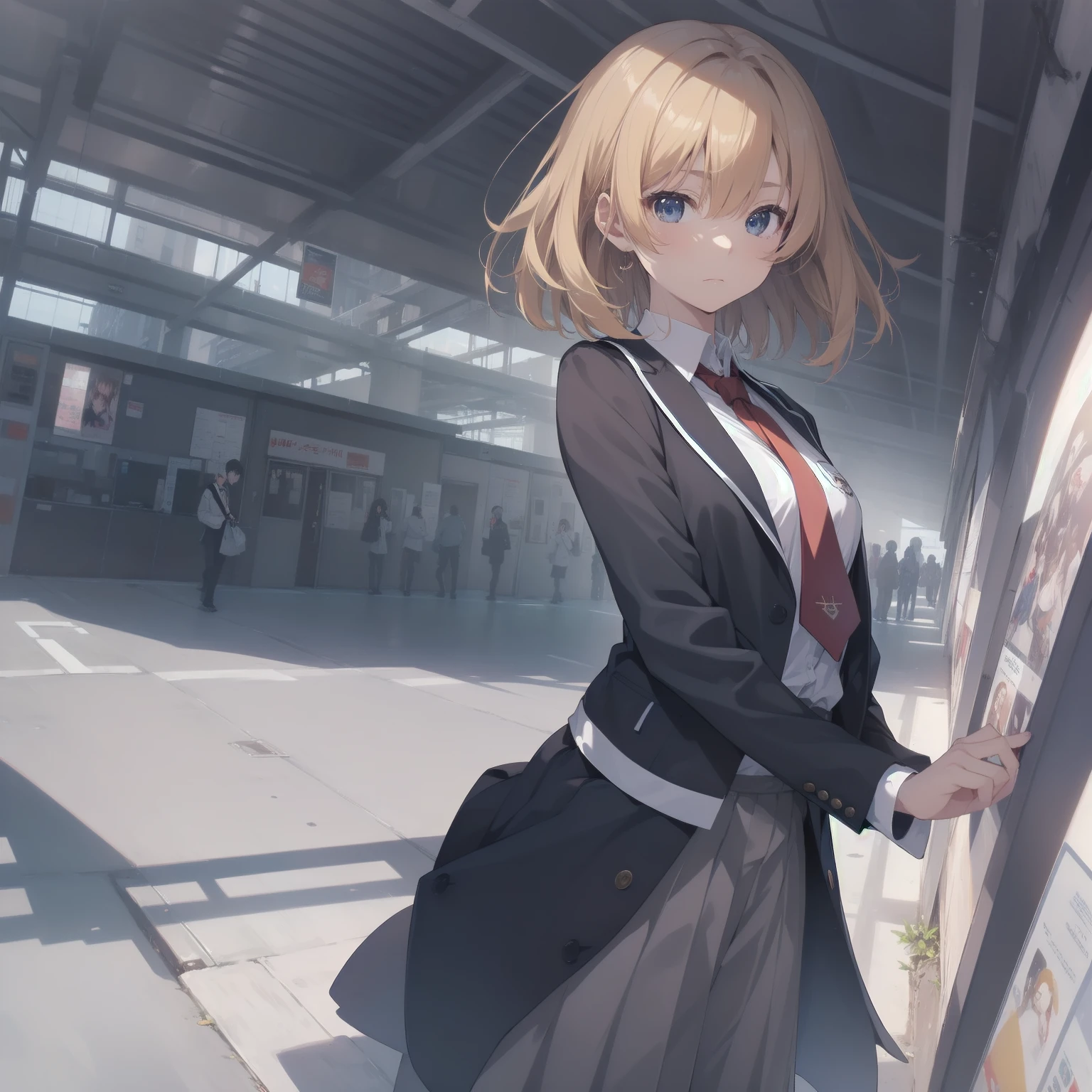 ultra-absurdres-Top quality by artist God, ultra-detailed, high resolution, anime moe artstyle, best anime 8k konachan wallpaper, pixiv contest winner, pool:2810, perfect anatomy,break, 1girl, (Please draw a girl walking sleepily to school alone. )break,(Solo,little female, 13-year-old:1.3),Full limbs, complete fingers,a junior high school student, (very short hair), short cut, flat chest, , small butt, small black eyes, beautiful detailed eyes, well-proportioned iris and pupils, expressive eyes, highres detailed hair, soft expression, salor school_uniform, sailor collar, serahuku, bow, pleated skirt,(Detailed Lighting), (Detailed background), in the School commute route. break,super detailed skin, Best cinematic lighting powered by famous artist, 8k,beauty illustration,photoshop_(medium),very aesthetic,break,((artist:yamamoto_souichirou )), artist:clamp ,artist:carnelian ,artist:kantoku ,
