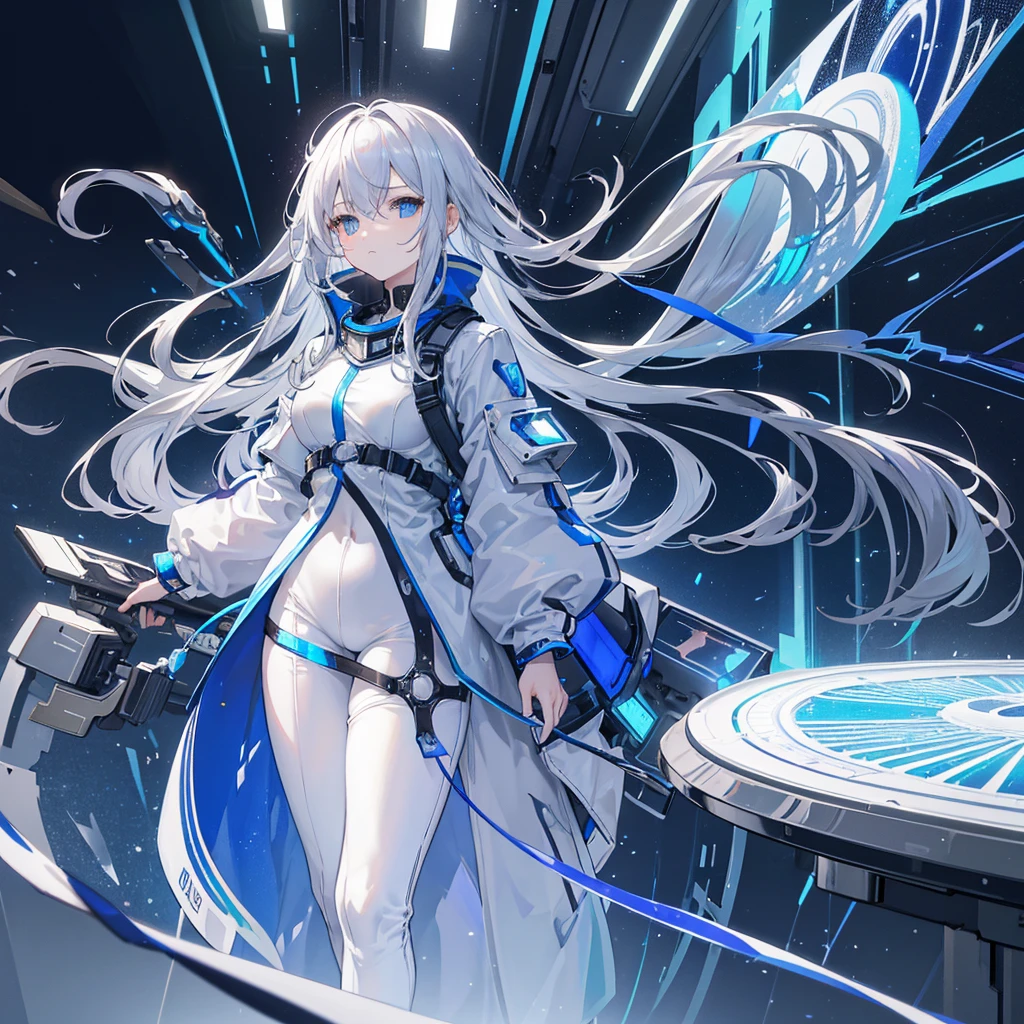 "Future Inventor"
Title: "Future Inventor"
Theme: Future science and art fusion
Background: High-tech laboratory. The walls are lined with hologram displays and futuristic technology.
Protagonist: A modern-day Leonardo da Vinci. He is wearing a white coat, and his inventions and sketches are scattered around him.
Details of painting style
Color tone: Use futuristic colors like white, silver, and blue, and add warmth with warm lights.
Lighting: Mainly high-tech lighting in the laboratory. Light from holograms and displays illuminates the entire scene and emphasizes shadows.
Texture: Realistic depiction of metallic and glass textures. He focuses on the details of inventions and gadgets, and strives to depict them in minute detail.
Details: Fine brushstrokes are applied to his facial expressions and hand movements, emphasizing his inquisitive spirit and passion. The hologram in the background features Da Vinci's sketch-like line drawings.