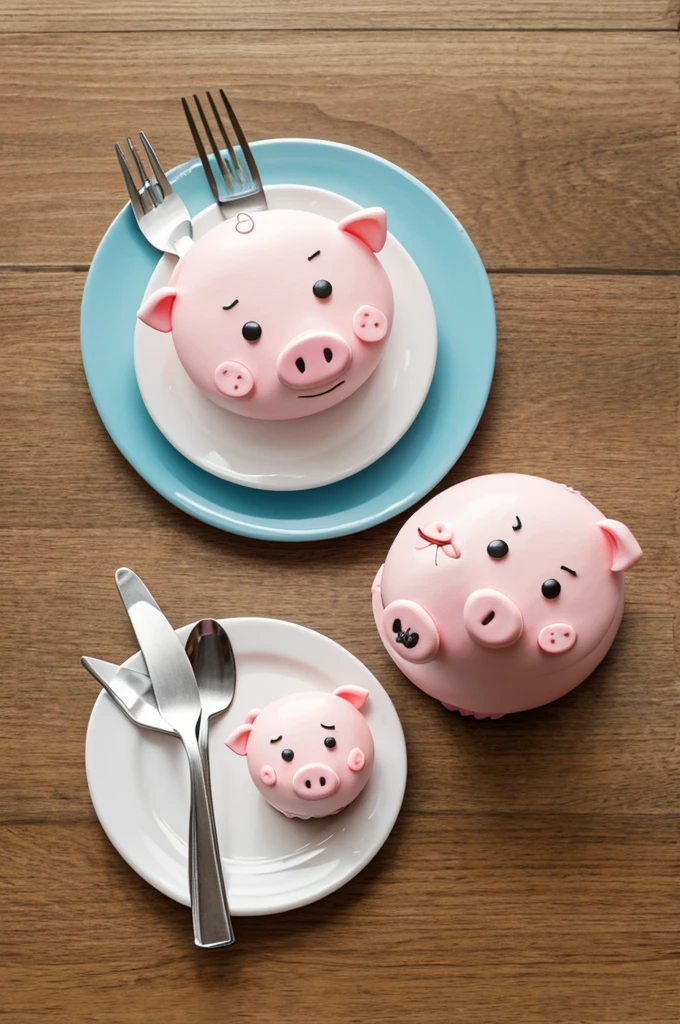 Create a little pig with a fork