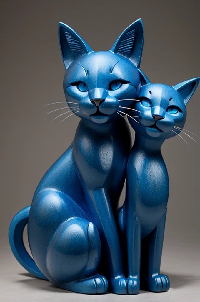 blue cat sculpture