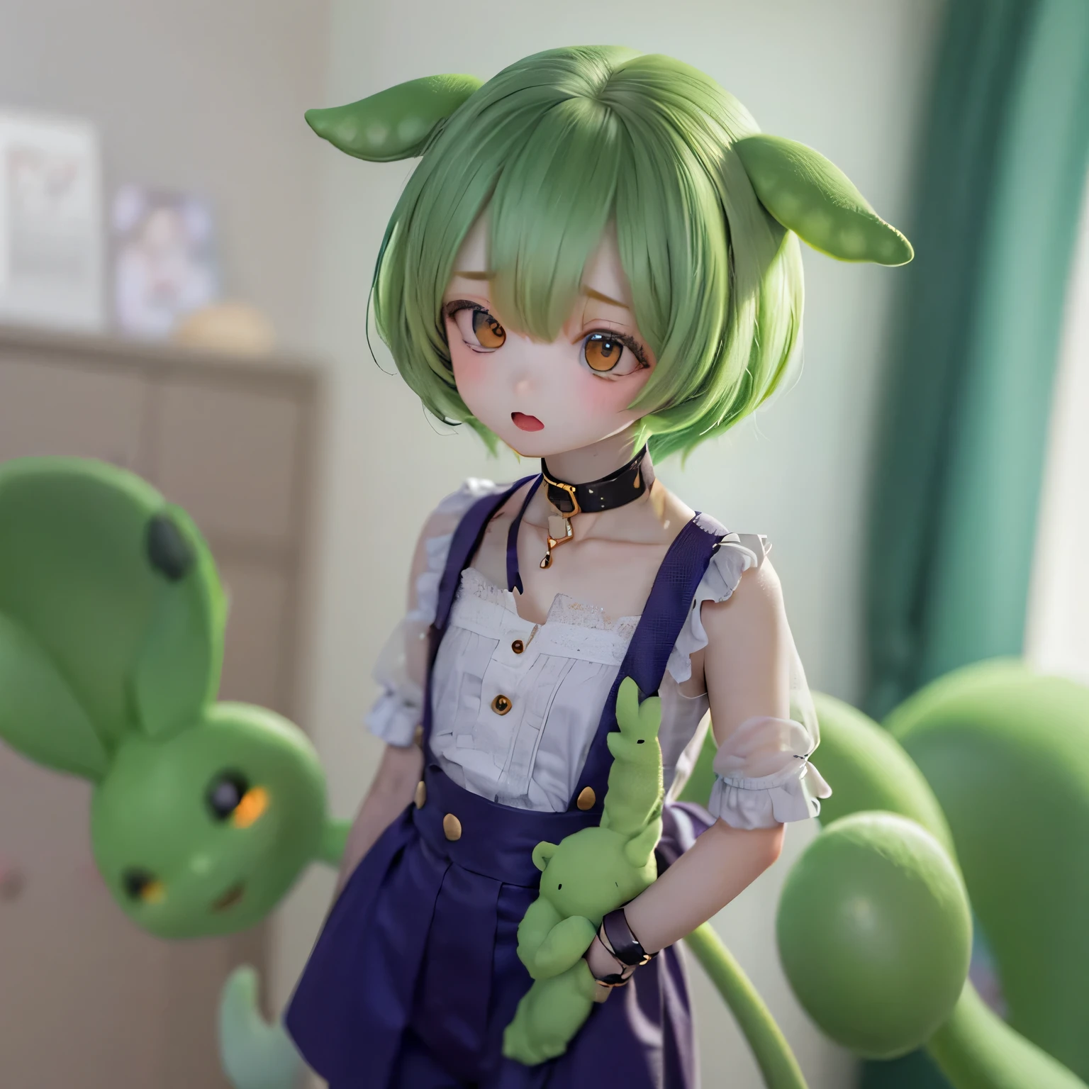 Cheeky Green Haired Zundamon(((((In the form of a child)))))room service
