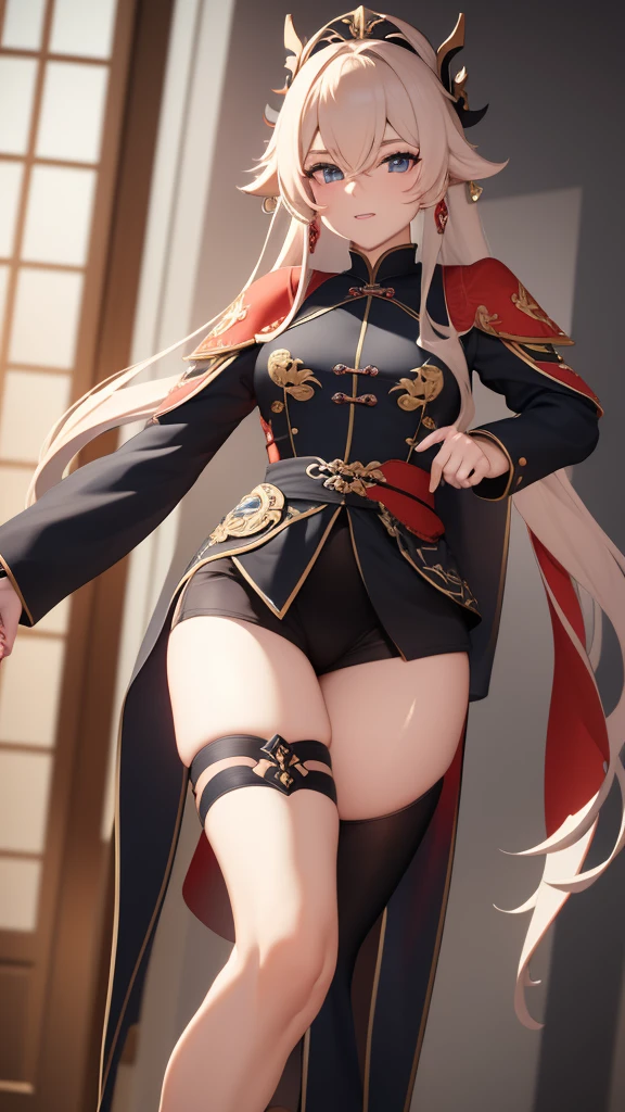 masterpiece, best quality, ultra-high resolution, 8k, xiangling \(genshin impact\),full-length,PNG