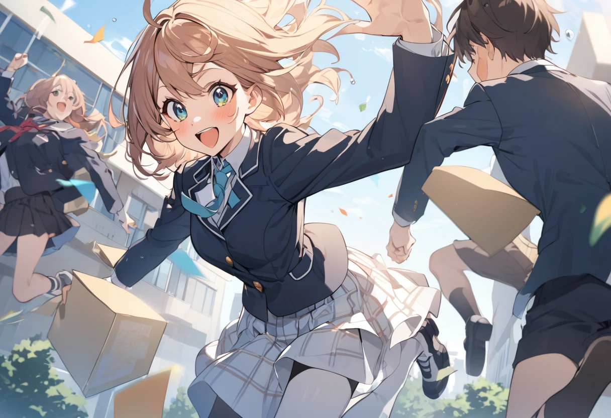 bright,Jump,high school student