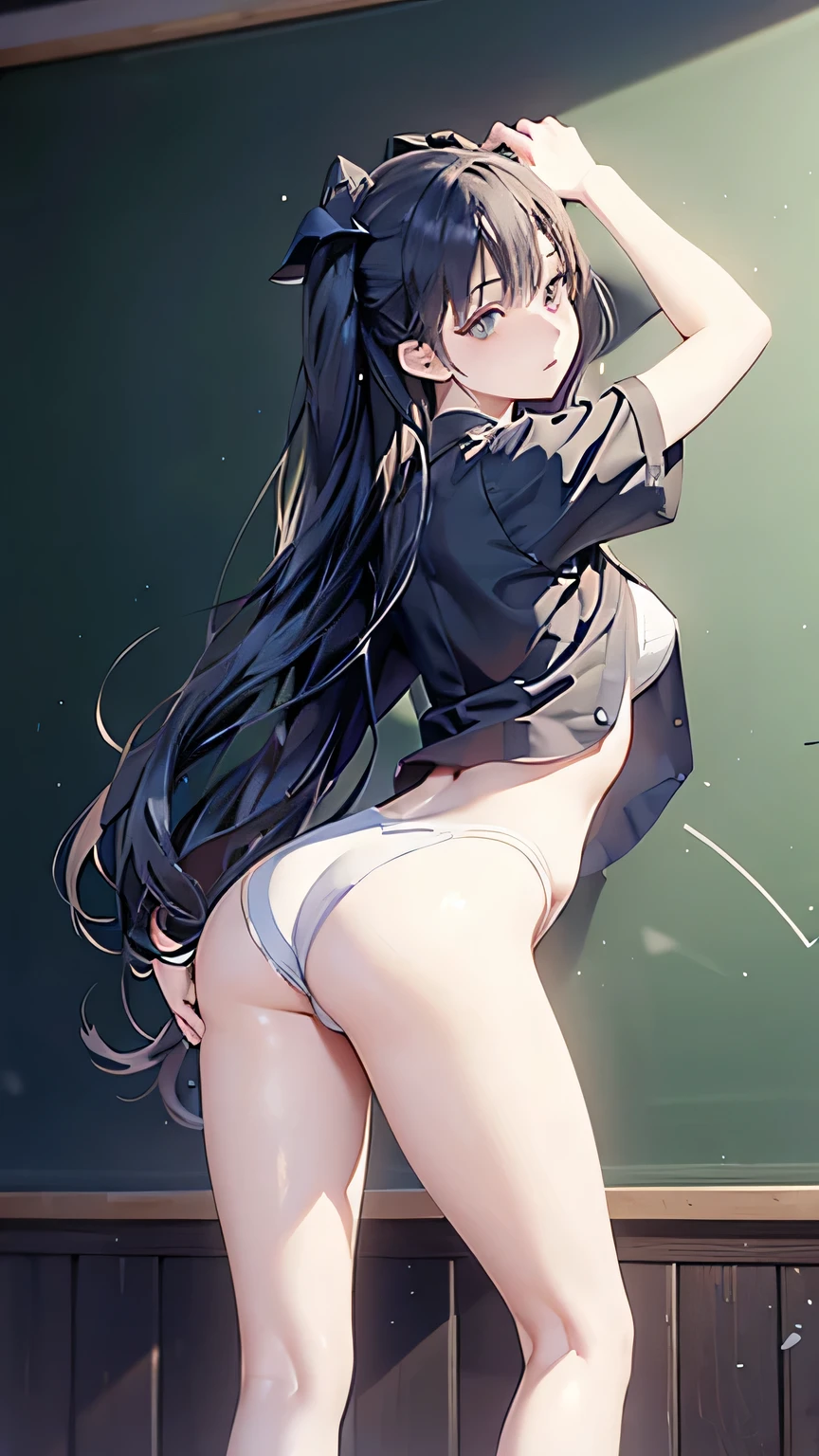 Hips,Beautiful back,Standing in front of the blackboard and writing,Fox Teacher,,Long hair,Added a little flexibility,Rich in layers,Soaked,