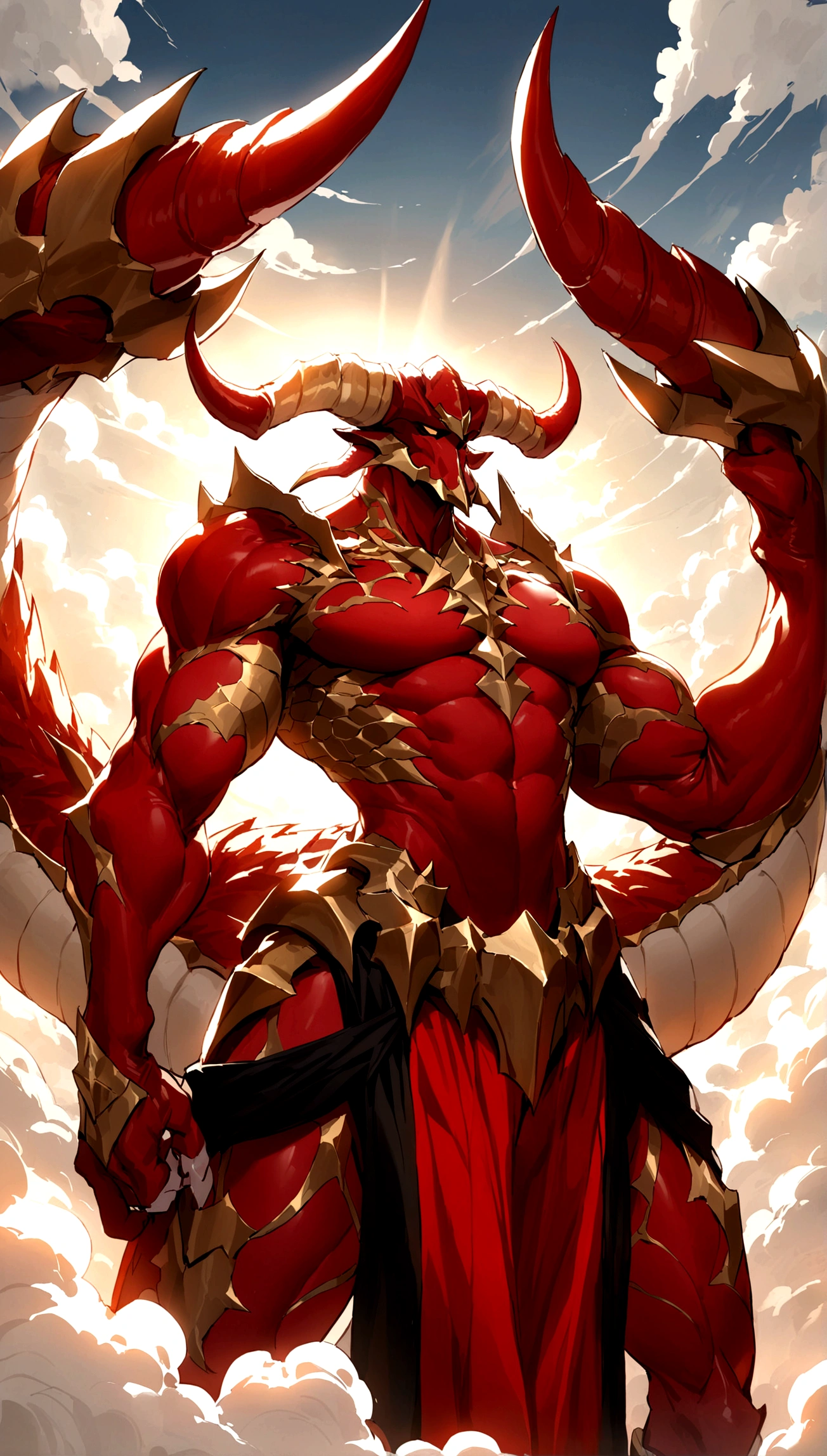 delicate and detailed CG masterpiece featuring a red-skinned demon with human features and a dragon-like appearance with a bestial spindle and a huge bulge adorned with half-furry breastplates and scales. Ele tem chifres para mostrar seu poderoso e dominante naturals  olhando ficando de frente para o espectador. The character is holding his huge balls and visible sheath, creating a sense of provocative tension as he looks at the viewer, barebody, Big and low naked balls, the big excited and cumming penis comes out like a shot and a white goo runs down the top of the penis head huge erection, testicles, naturals. Its very long tongue and sharp fangs are prominent features, While adding a touch of intense and sensual masculinity.