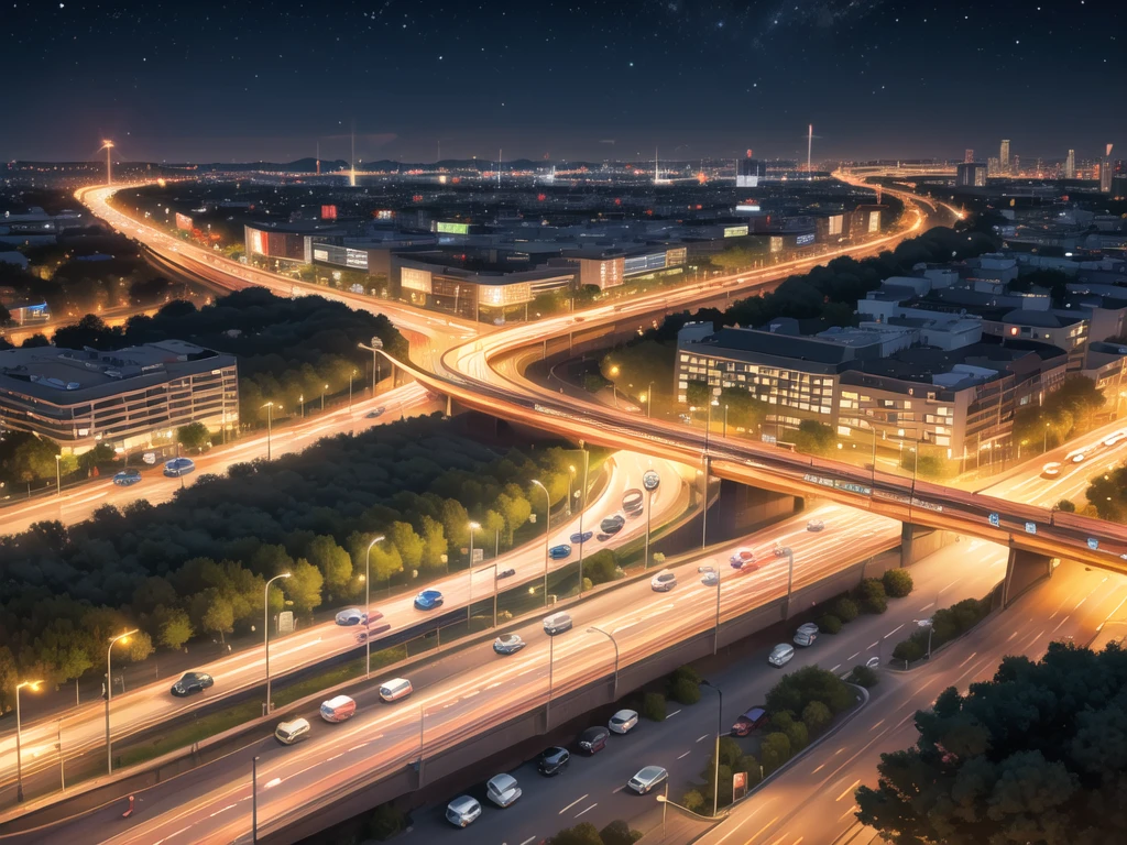 (Traffic jams, lots of cars, traffic jams. :1.2),road ,(รถวิ่งบนroad:1.2) capital landscape:1.5 ,(Many cars:1.2) ,nighttime