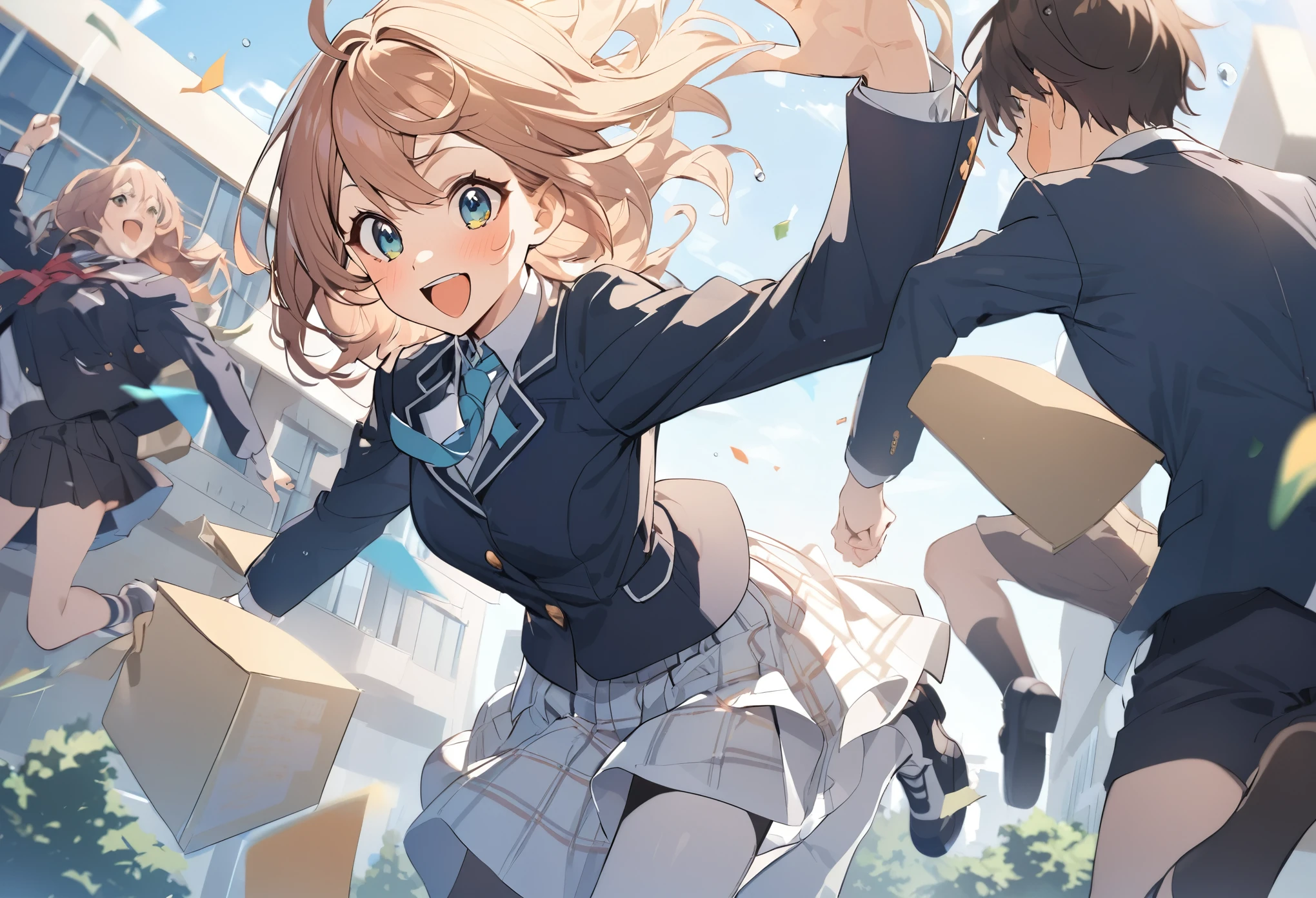 bright,Jump,high school student