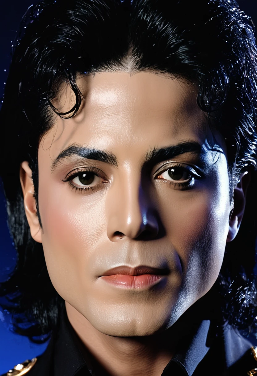image of micheal jackson face with flat lighting and no facial expression