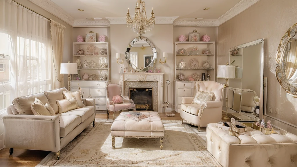 (Indoor),(Modern Girl's Room:1.4),(Modern and Sophisticated Furniture:1.2),(Plush Velvet Chair and Ottoman:1.4),(Elegant Curtains and Window Treatments:1.2),(Designer clothing:1.4),(Instagrammable corner for fashion photos:1.2),(Unique Framed Statement Mirror:1.4),
(fashion runway style rug:1.2),(customized closet with trendy clothes:1.2),(glamorous dressing table:1.2),(Fashion magazines:1.2),
(Kawaii decorations:1.4),(chic light fixture:1.4),(cozy and stylish bedding:1.4),(Makeup vanity:1.4),(A dedicated area for fashion accessories:1.3),(High-end accessories:1.2),(Fashion sketches and design books:1.2),(Plenty of storage for shoes and accessories:1.2),
