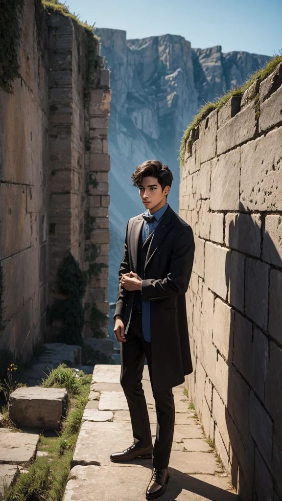 a young man who stared at the high walls
