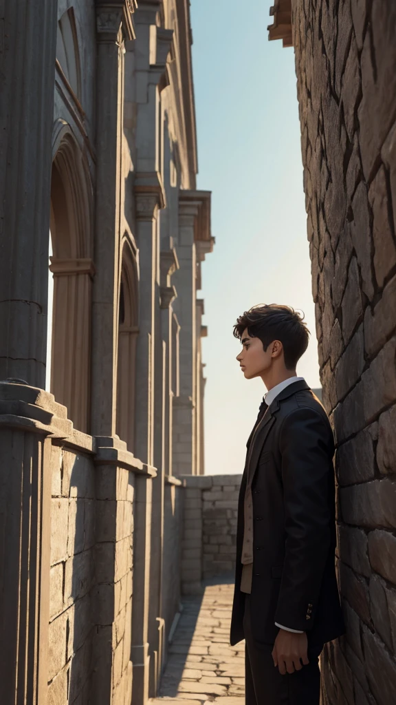 a young man who stared at the high walls