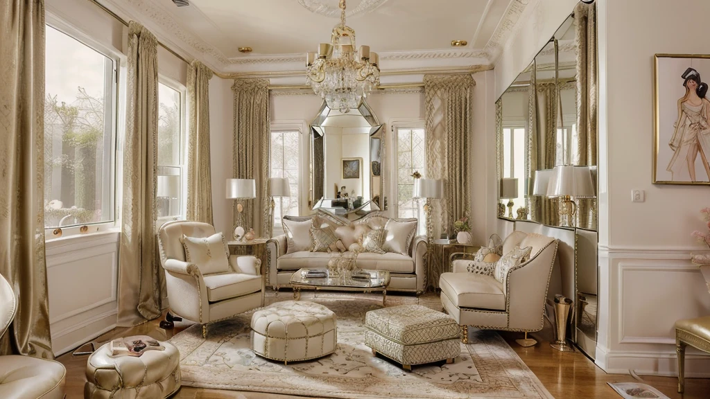 (Indoor),(Cool Girl's Room:1.4),(Modern and Sophisticated Furniture:1.2),(Plush Velvet Chair and Ottoman:1.4),(Elegant Curtains and Window Treatments:1.2),(Designer clothing:1.4),(Instagrammable corner for fashion photos:1.2),(Unique Framed Statement Mirror:1.4),
(fashion runway style rug:1.2),(customized closet with trendy clothes:1.2),(glamorous dressing table:1.2),(Fashion magazines:1.2),
(Kawaii decorations:1.4),(chic light fixture:1.4),(cozy and stylish bedding:1.4),(Makeup vanity:1.4),(A dedicated area for fashion accessories:1.3),(High-end accessories:1.2),(Fashion sketches and design books:1.2),(Plenty of storage for shoes and accessories:1.2),