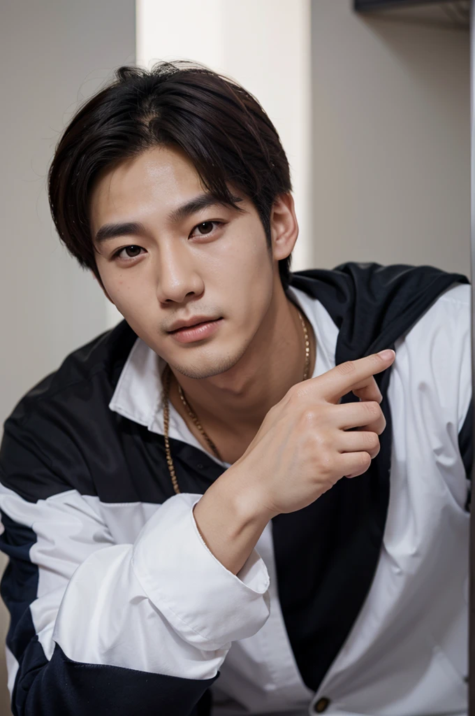 A handsome Korean man makes him even more handsome.